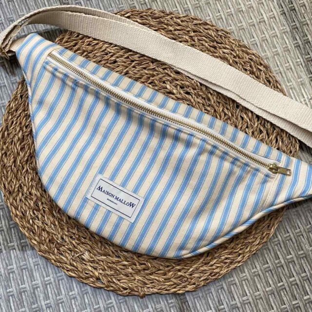 Maison Mallow - Sac Banane rayé bleu et blanc