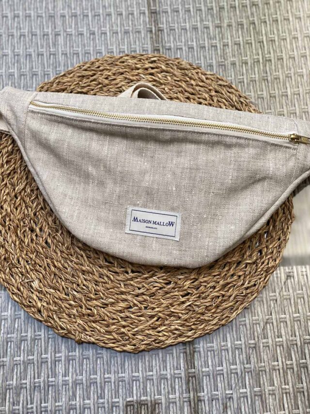 Maison Mallow - Sac Banane Lin blanc cassé