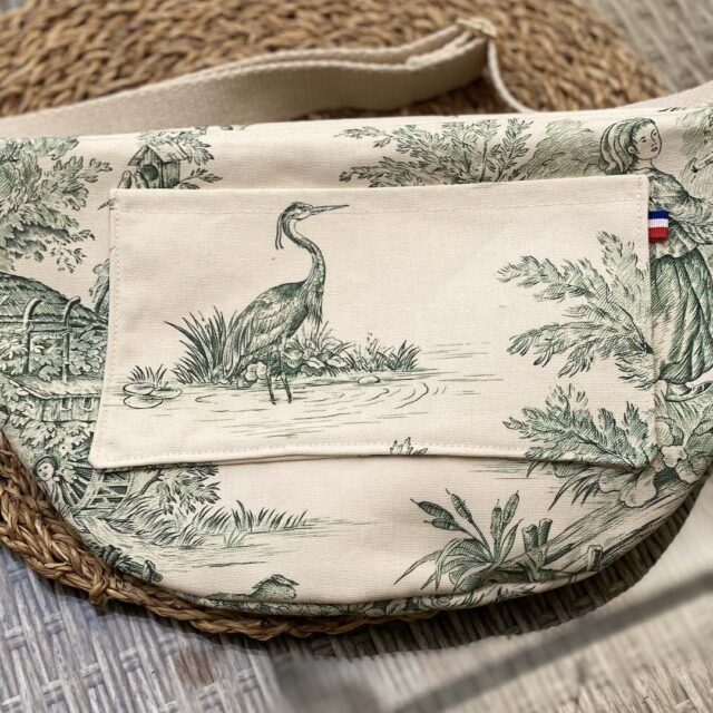 Maison Mallow - Sac Banane Toile de Jouy Verte