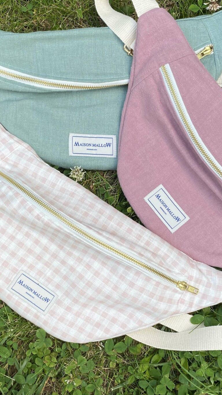 Maison Mallow - Sac Banane Lin Vichy Rose