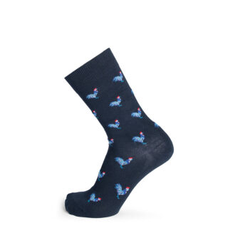Maison Broussaud - Les Coqs – chaussettes homme – coton marine
