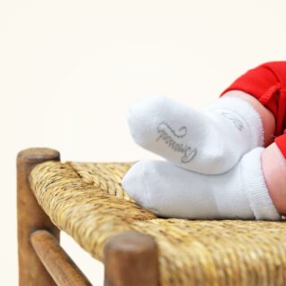 Maison Broussaud - Les Bottons B – chaussette bébé – coton blanc