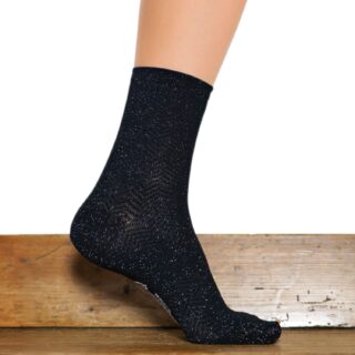 Maison Broussaud - Les Chevrons – chaussettes femme – coton noir