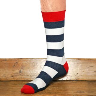Les Tricolores – chaussettes homme – coton par la marque Maison Broussaud Maison Broussaud - Les Tricolores – chaussettes homme – coton