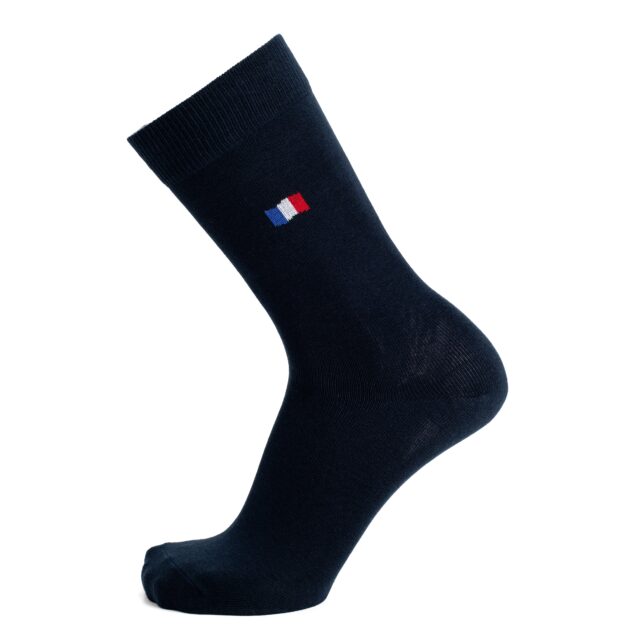 Maison Broussaud - Les Drapeaux – chaussettes homme – coton marine