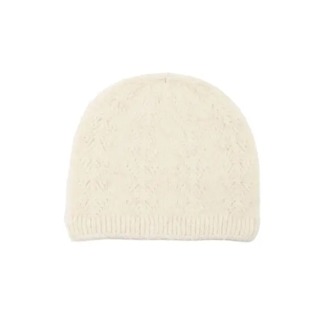 Maison Broussaud - Bonnet femme – alpaga et soie écru