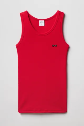 Le Véritable Débardeur Femme Marcel – Rouge par la marque Tricots Marcel Tricots Marcel - Le Véritable Débardeur Femme Marcel – Rouge