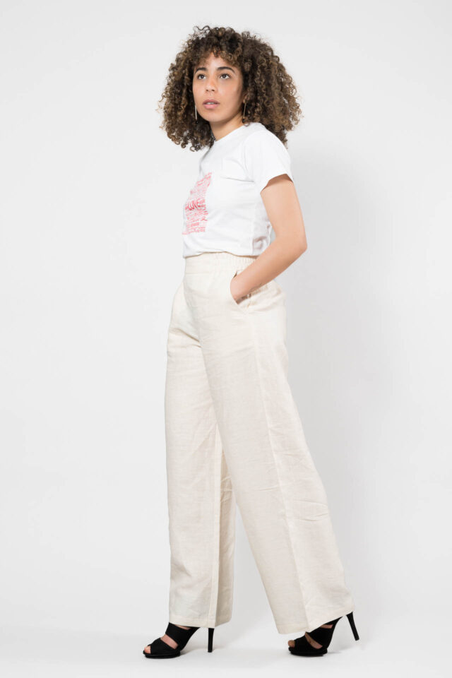 Nevice - Pantalon en lin beige