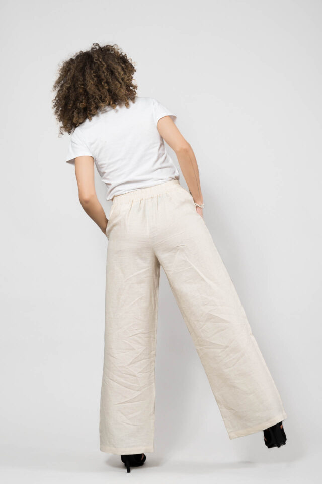 Nevice - Pantalon en lin beige