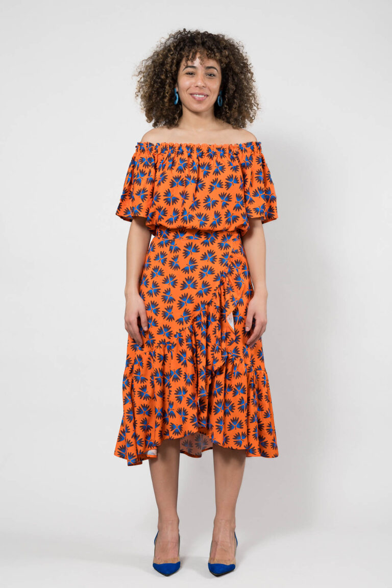 Nevice - Ensemble top et jupe orange