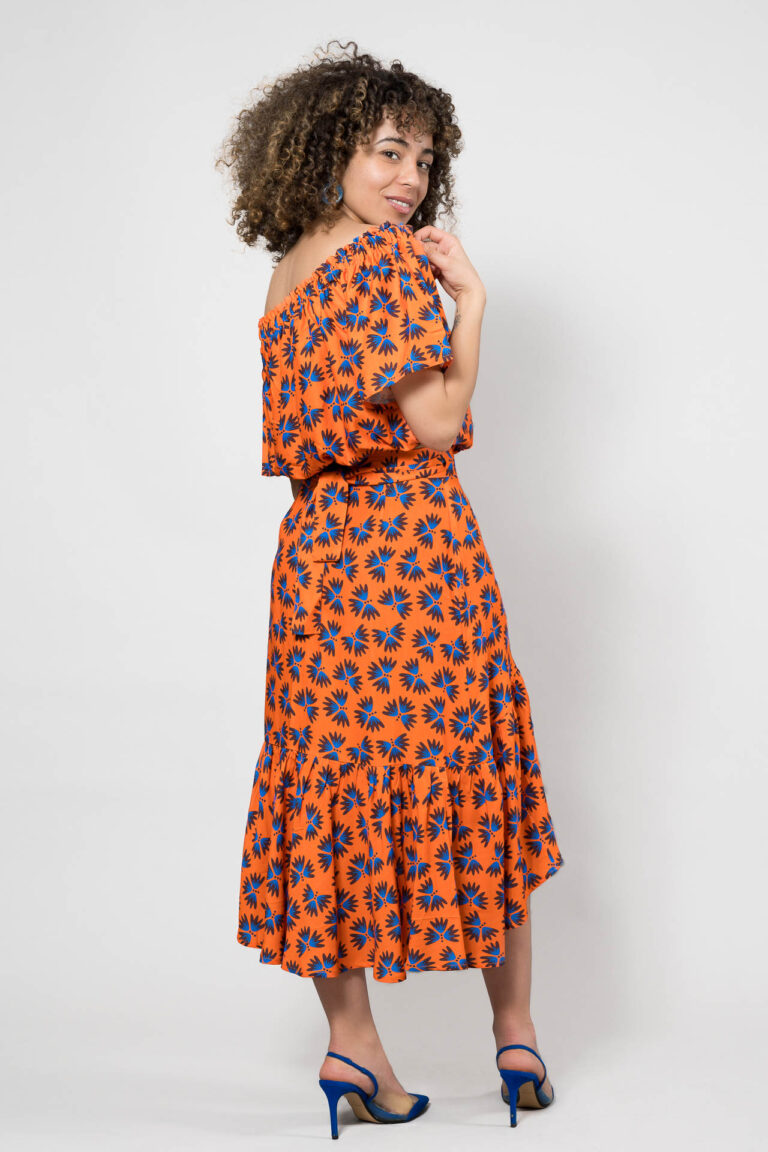 Nevice - Ensemble top et jupe orange