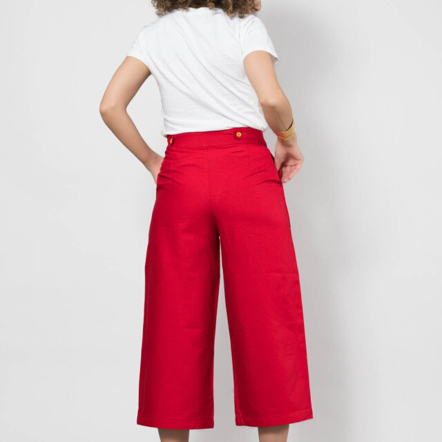 Nevice - Pantalon rouge en coton bio