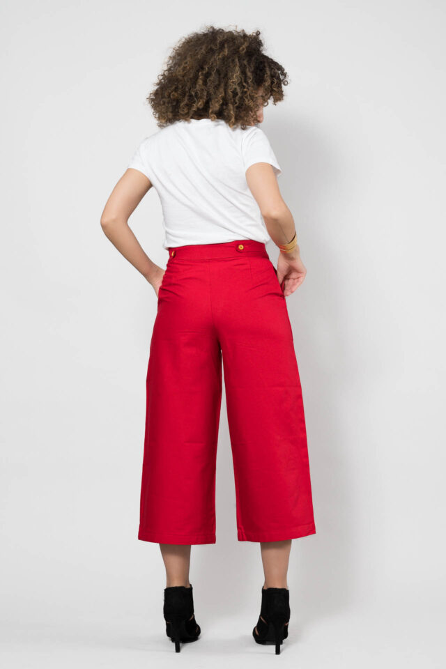 Nevice - Pantalon rouge en coton bio