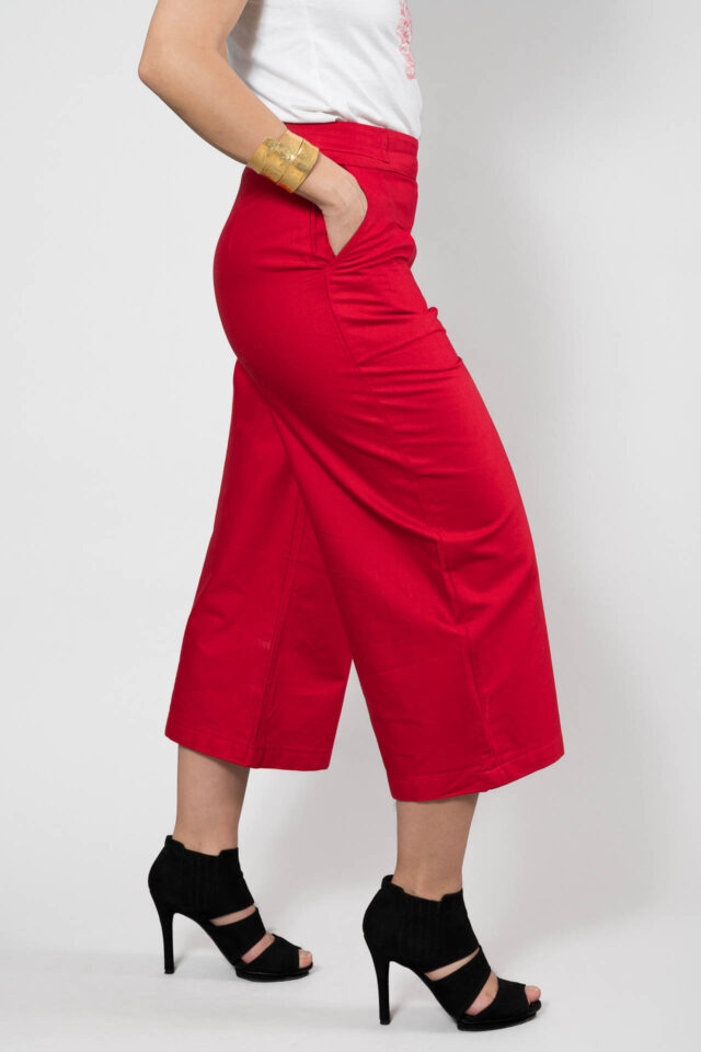 Nevice - Pantalon rouge en coton bio