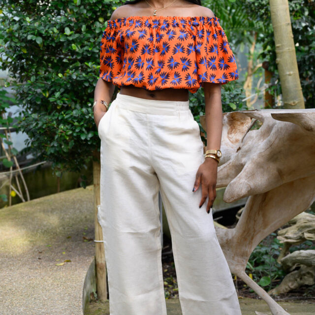 Nevice - Pantalon en lin beige