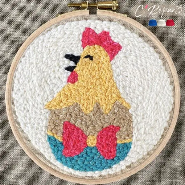 C’Reparti - Kit Punch Needle 1 Motif  Roule la Poule