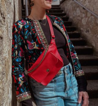 Maison Rottier - Sac Banane Cuir Rouge