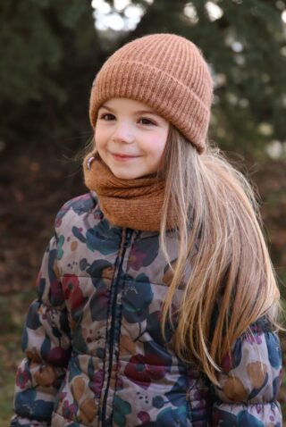 Bonnet Natacha enfant 1/3 ans Taupe pailleté par la marque Maison Bonnefoy Maison Bonnefoy - Bonnet Natacha enfant 1/3 ans Taupe pailleté