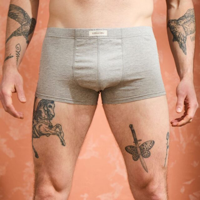 Lemahieu - Boxer confort Coton BIO - Gris - Terracotta - Homme