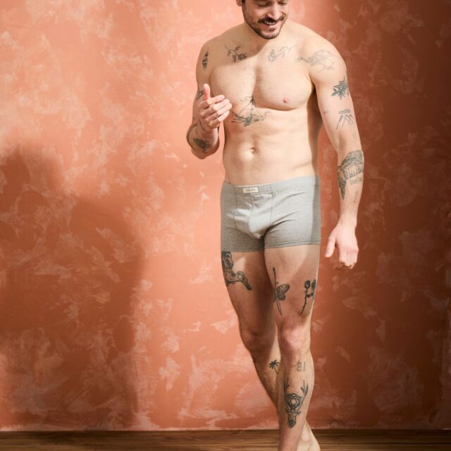 Lemahieu - Boxer confort Coton BIO - Gris - Terracotta - Homme