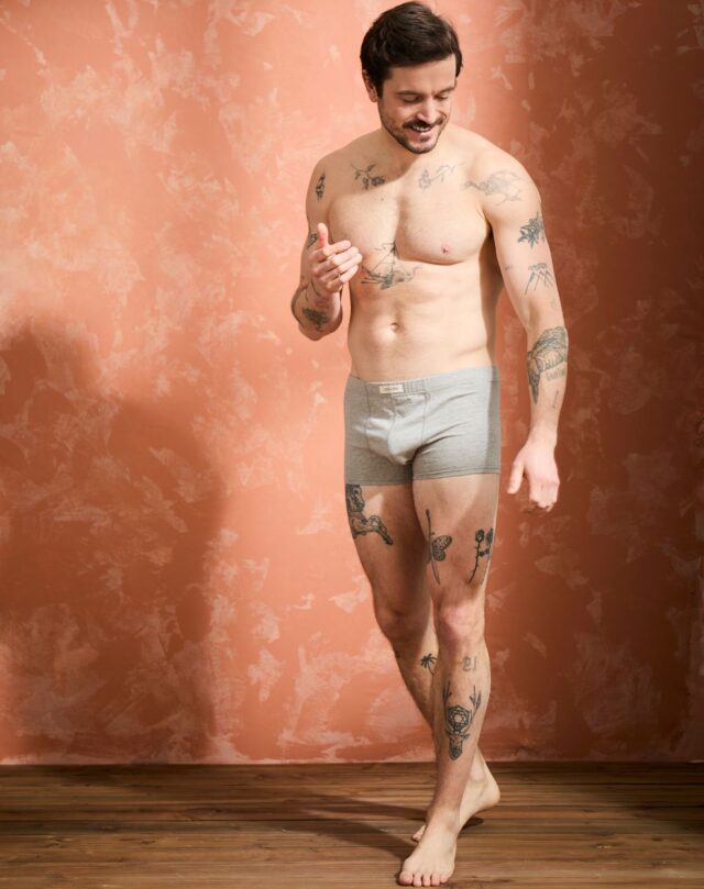 Lemahieu - Boxer confort Coton BIO - Gris - Terracotta - Homme