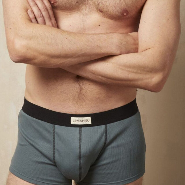 Lemahieu - Boxer court côtélé  - Kaki - Homme