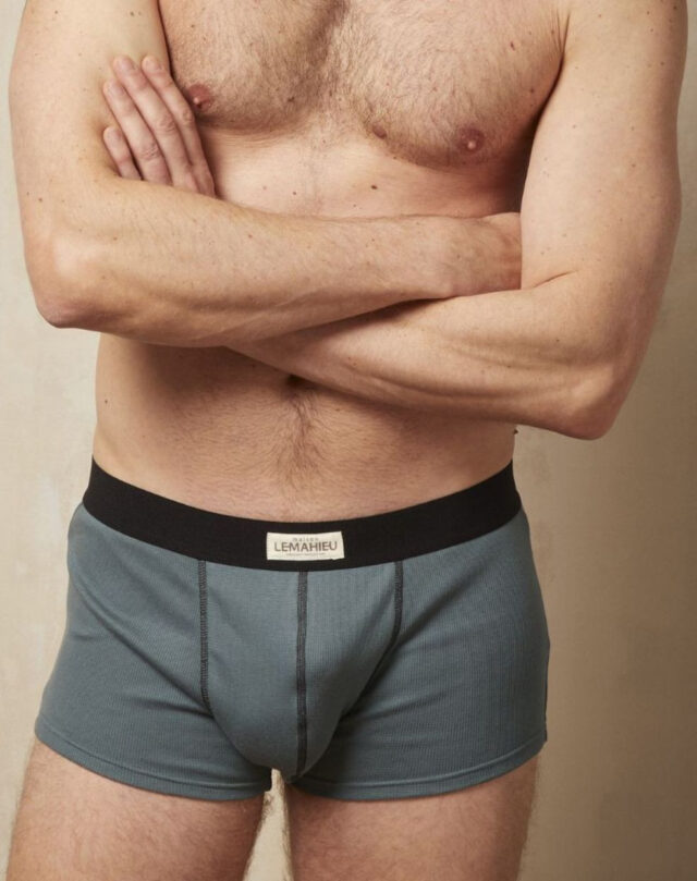 Lemahieu - Boxer court côtélé  - Kaki - Homme