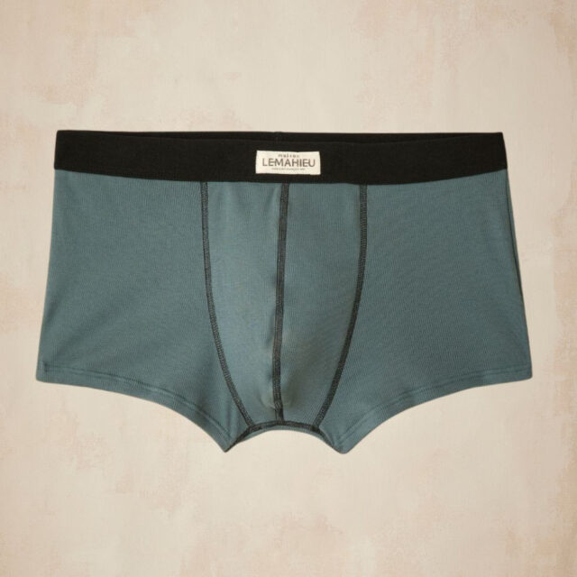 Lemahieu - Boxer court côtélé  - Kaki - Homme