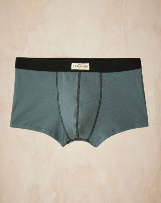 Lemahieu - Boxer court côtélé  - Kaki - Homme