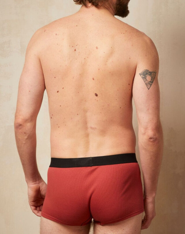 Lemahieu - Boxer court côtélé - Terracotta - Homme