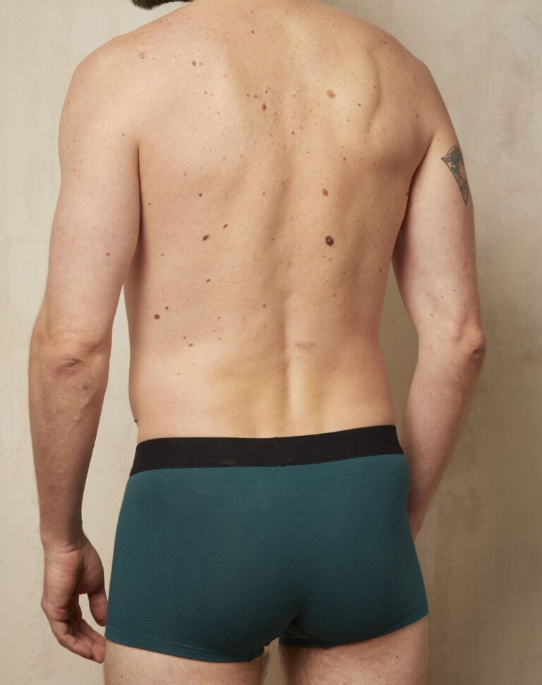 Lemahieu - Boxer court en Coton BIO - Vert cyprès / Noir - Homme