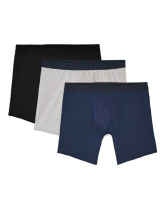 Maison Lemahieu - 3x Boxers longs en Coton BIO – Noir – Gris – Marine – Homme
