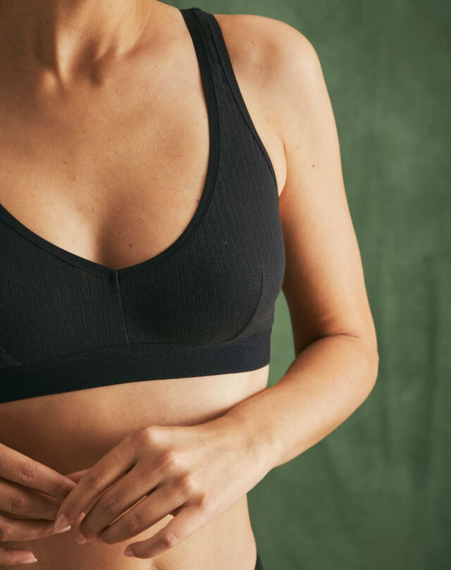 Lemahieu - Brassière à pinces élastiquée - Noir - Femme