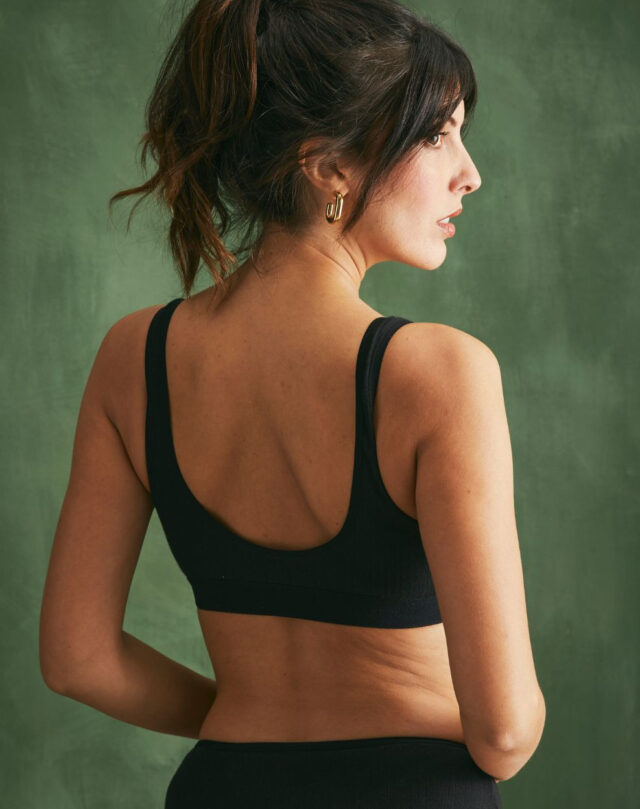 Lemahieu - Brassière à pinces élastiquée - Noir - Femme