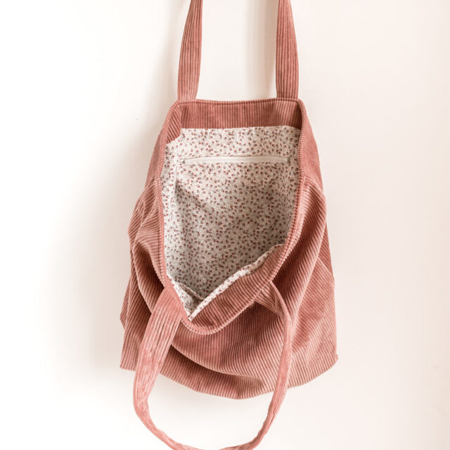 Maison Mallow - Sac Cabas en Velours côtelé Rose