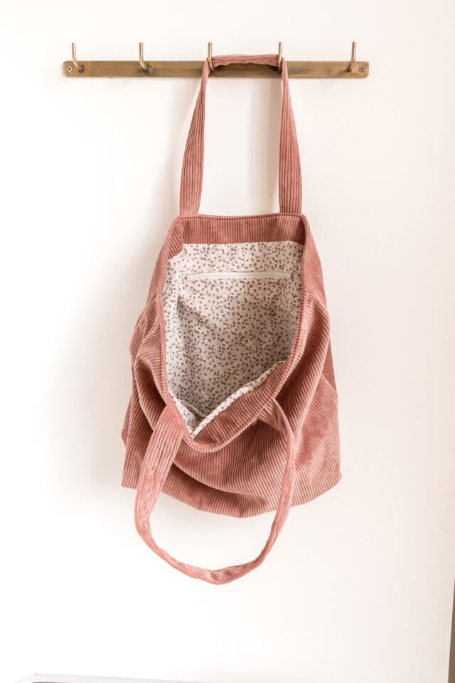 Maison Mallow - Sac Cabas en Velours côtelé Rose