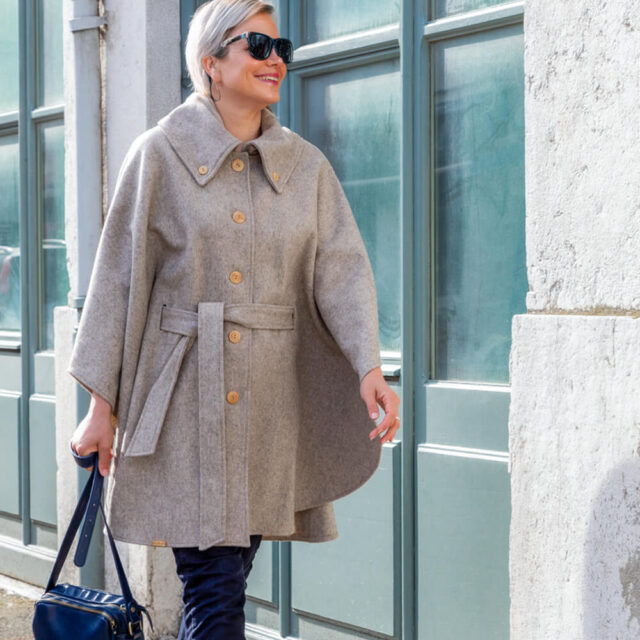 Ardelaine - Cape en feutre de laine fin de collection - Aurance