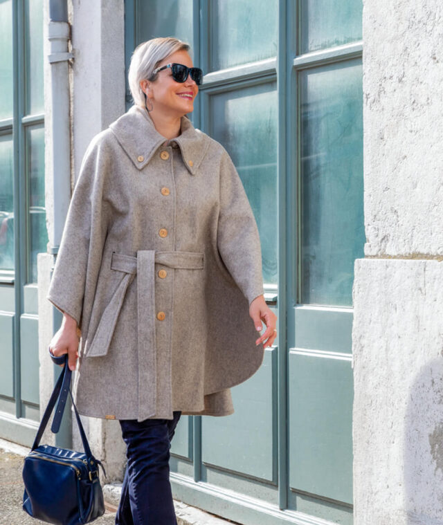 Ardelaine - Cape en feutre de laine fin de collection - Aurance