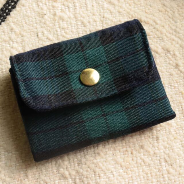 Maison Mallow - Mini Portefeuille à Tartan Marine et Vert