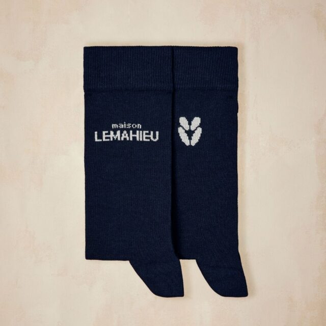 Lemahieu - Chaussettes unisexe - mi- hautes - Marine / Ecru - Blanc - Unisexe