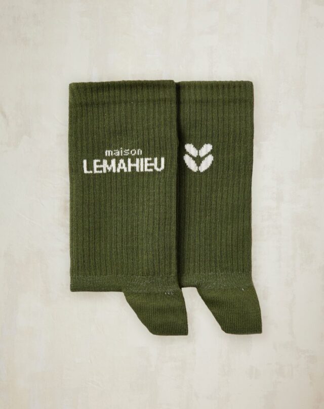 Lemahieu - Chaussettes unisexe Tennis  - Kaki / Ecru - Blanc - Unisexe