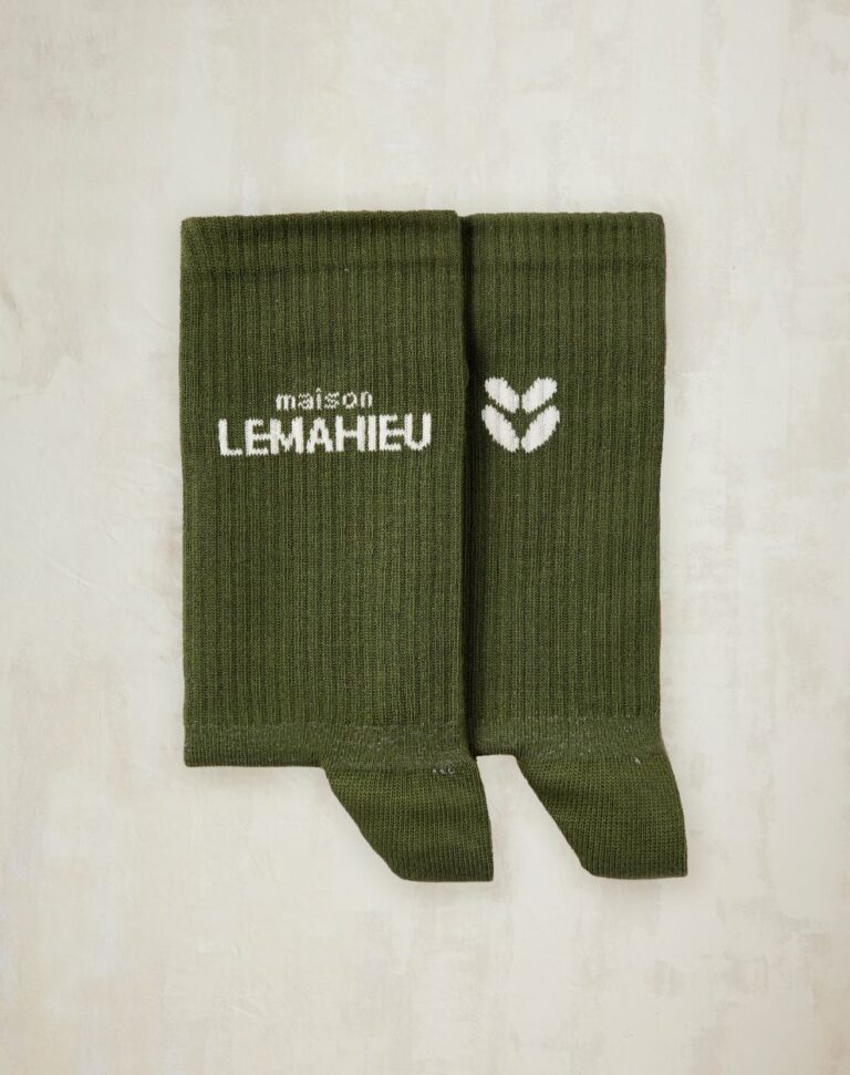 Lemahieu - Chaussettes unisexe Tennis - Kaki / Ecru - Blanc - Unisexe