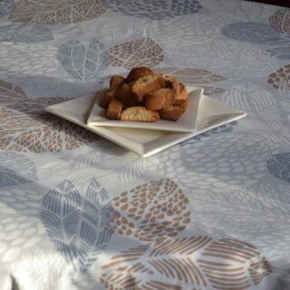 Fleur de Soleil - Chemin de table Feuille gris/beige