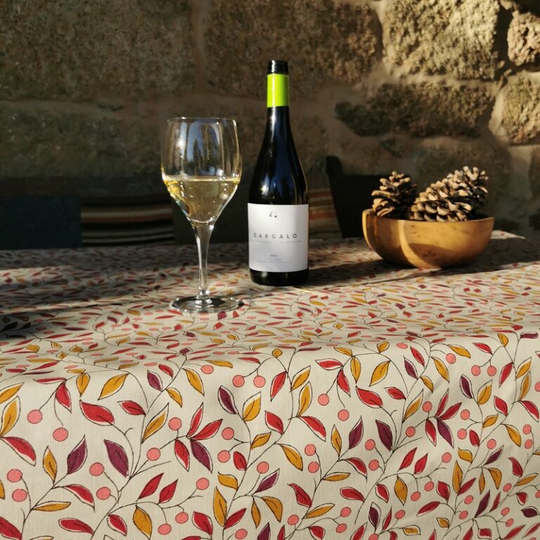 Fleur de Soleil - Chemin de table Tilleul prune