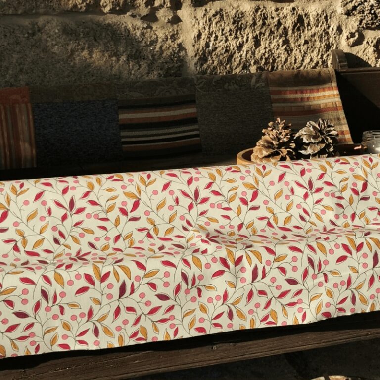 Fleur de Soleil - Chemin de table Tilleul prune