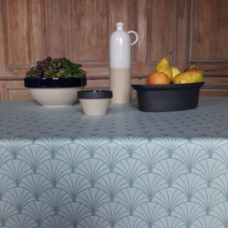 Fleur de Soleil - Chemin de table vert deau Papyrus