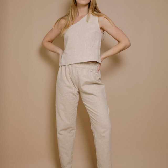 April et C - Pantalon Cléa - Lin sable