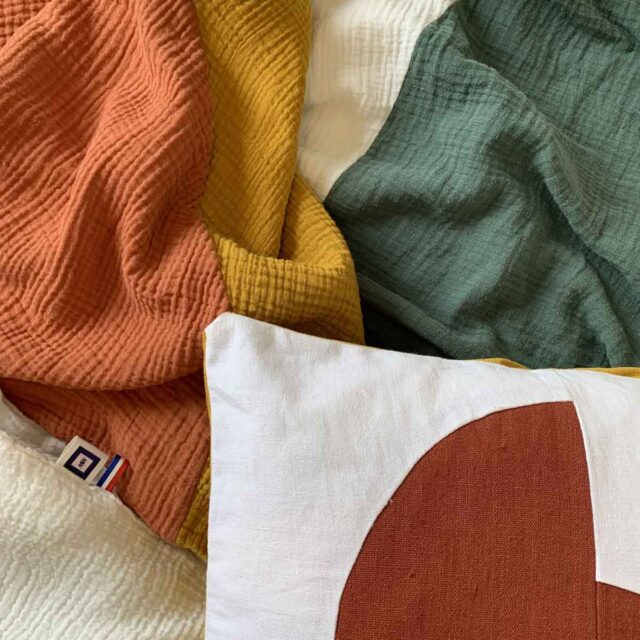 Maison Mallow - Plaid Sunset – Couvre-Lit ou Fouta de Plage en double gaze de coton