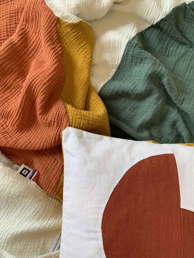 Maison Mallow - Plaid Sunset – Couvre-Lit ou Fouta de Plage en double gaze de coton