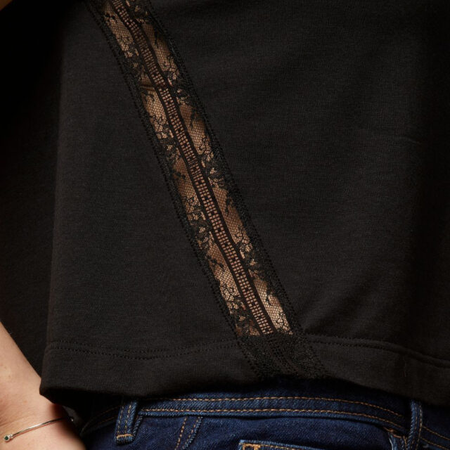 Lemahieu - Crop top dentelle - Noir - Femme